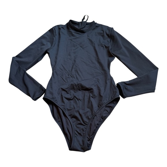 SKIMS Other - Skims Swim Zip Back Long Sleeve One Piece Black Sz M